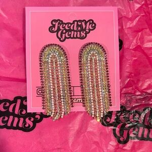 Feed Me Gems Pink Stiletto Baby Jumbo Earrings